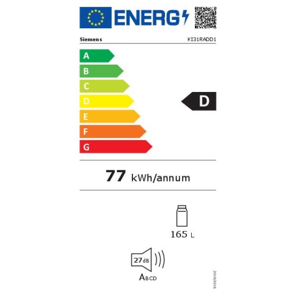 KI31RADD1-5 Beépített hűtőszekrény Siemens iQ500 KI31RADD1