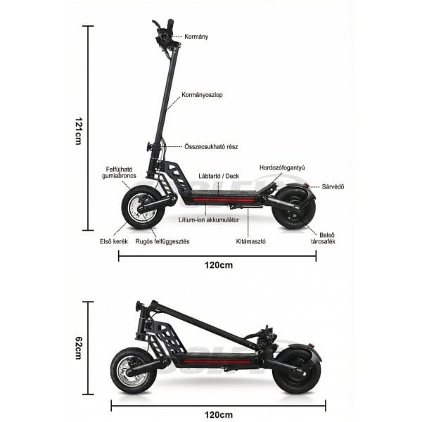 Elektromos roller Kugoo G2 PRO 50km/h 800W